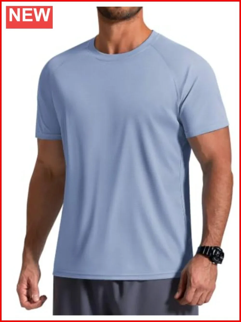 Men's UPF 50+ Quick Dry Rash Guard Sun Shirt Short Sleeve Swim Tee